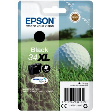 Epson BALLE DE GOLF / 34XL cartouche jet d'encre noire haute capacité authentique (T347140)