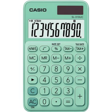 Machine à calculer de poche Casio 10 chiffres SL-310UC vert