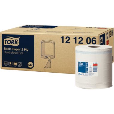 Carton de 6 maxi-bobines essuie-tout M2 2 plis blanches