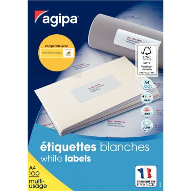 Boîte de 2100 étiquettes multi-usages blanches 63,5x38,1mm