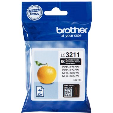 Brother ORANGE cartouche jet d'encre noire authentique (LC3211BK )