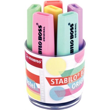 Stabilo Pot de 6 surligneurs Stabilo Boss pastels assortis - F49674