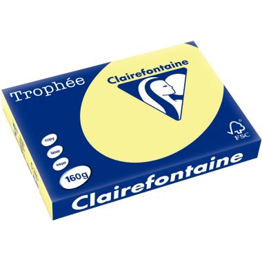 Paquet de 250 feuilles format A3 160g jonquille CLAIREFONTAINE TROPHEE