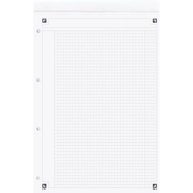 Bloc NOTEPAD 80 feuilles perforées, format A4+, quadrillé 5x5, papier blanc