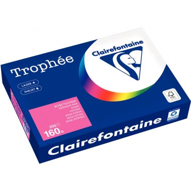 Paquet de 250 feuilles format A4 160g fuchsia CLAIREFONTAINE TROPHEE