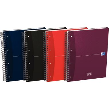 Cahier à reliure intégrale EUROPEAN BOOK format A4+, quadrillé 5x5, 240 pages perforées, coloris assortis