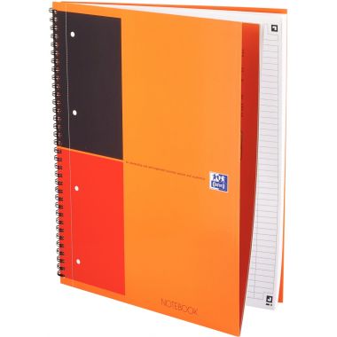 Cahier à reliure intégrale NOTEBOOK format A4+ ligné 6 mm, 160 pages perforées