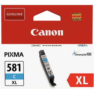 Canon 581XL cartouche jet d'encre cyan haute capacité authentique (CLI581XLC)