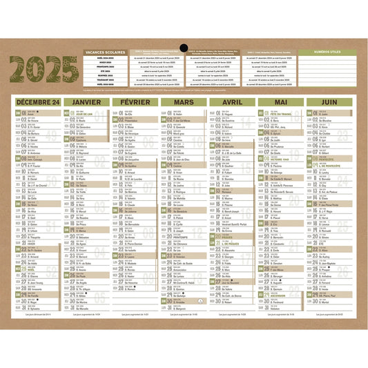 Calendrier semestriel 7 mois par face Natura 21x26,5cm